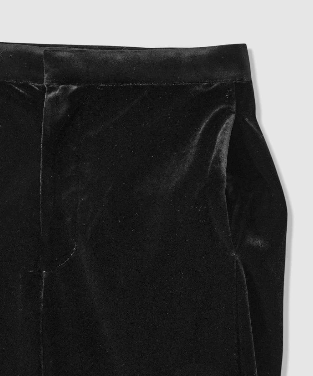 LOULOU WILLOUGHBY 【LOULOU WILLOUGHBY】トリアセベロアパンツ ブラック (95)