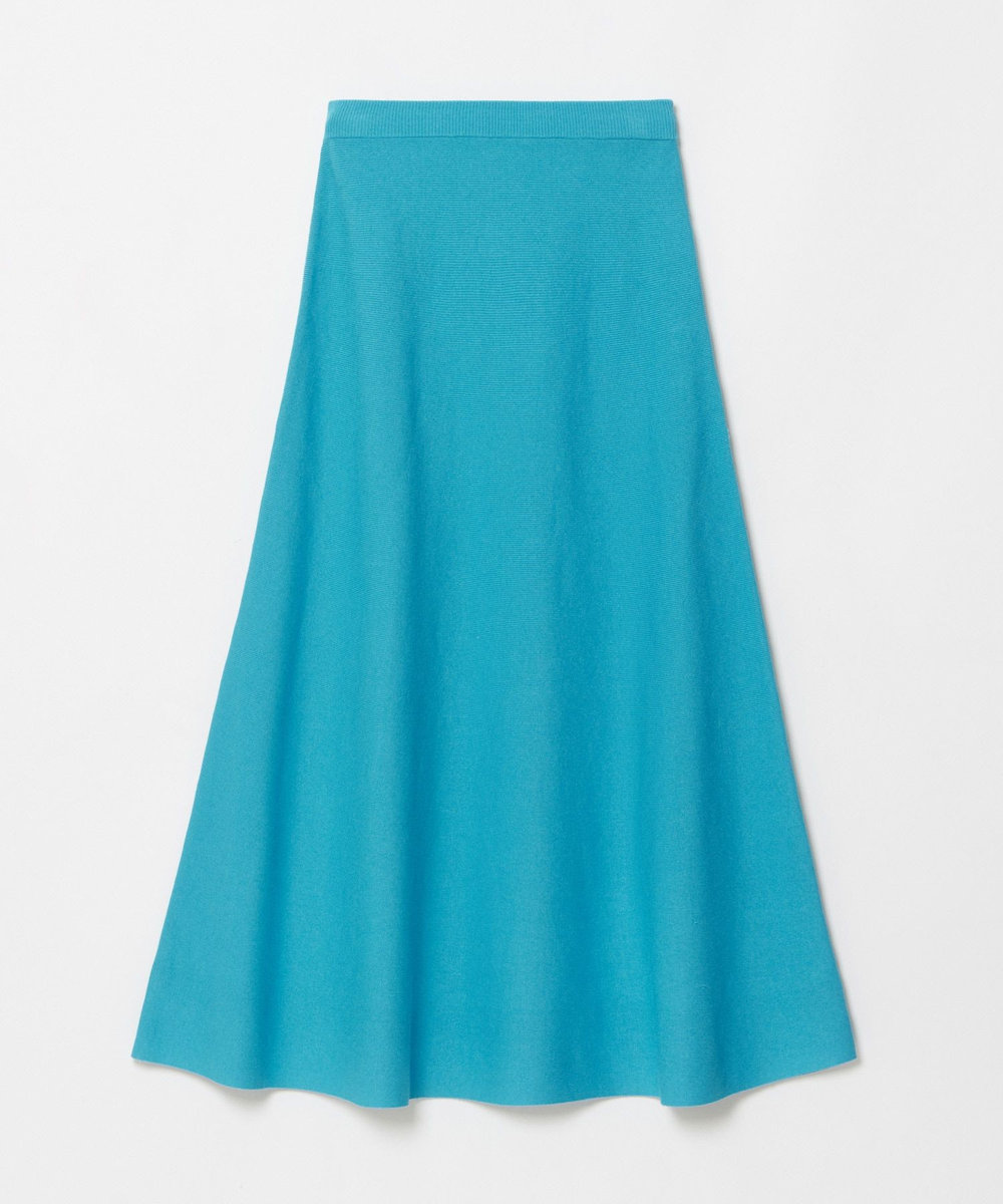 allureville ハイゲージペーパーヤーンフレアスカート ブルー (61)
