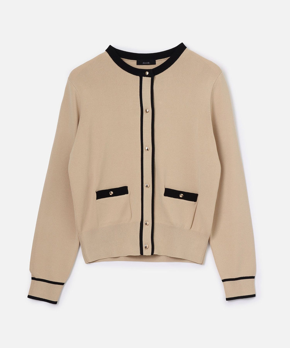 m*i様 allureville アルアバイル 配色ポケットクルーカーディガン ◇配色ポケットクルーカーディガン|allureville OFFICIAL SITE