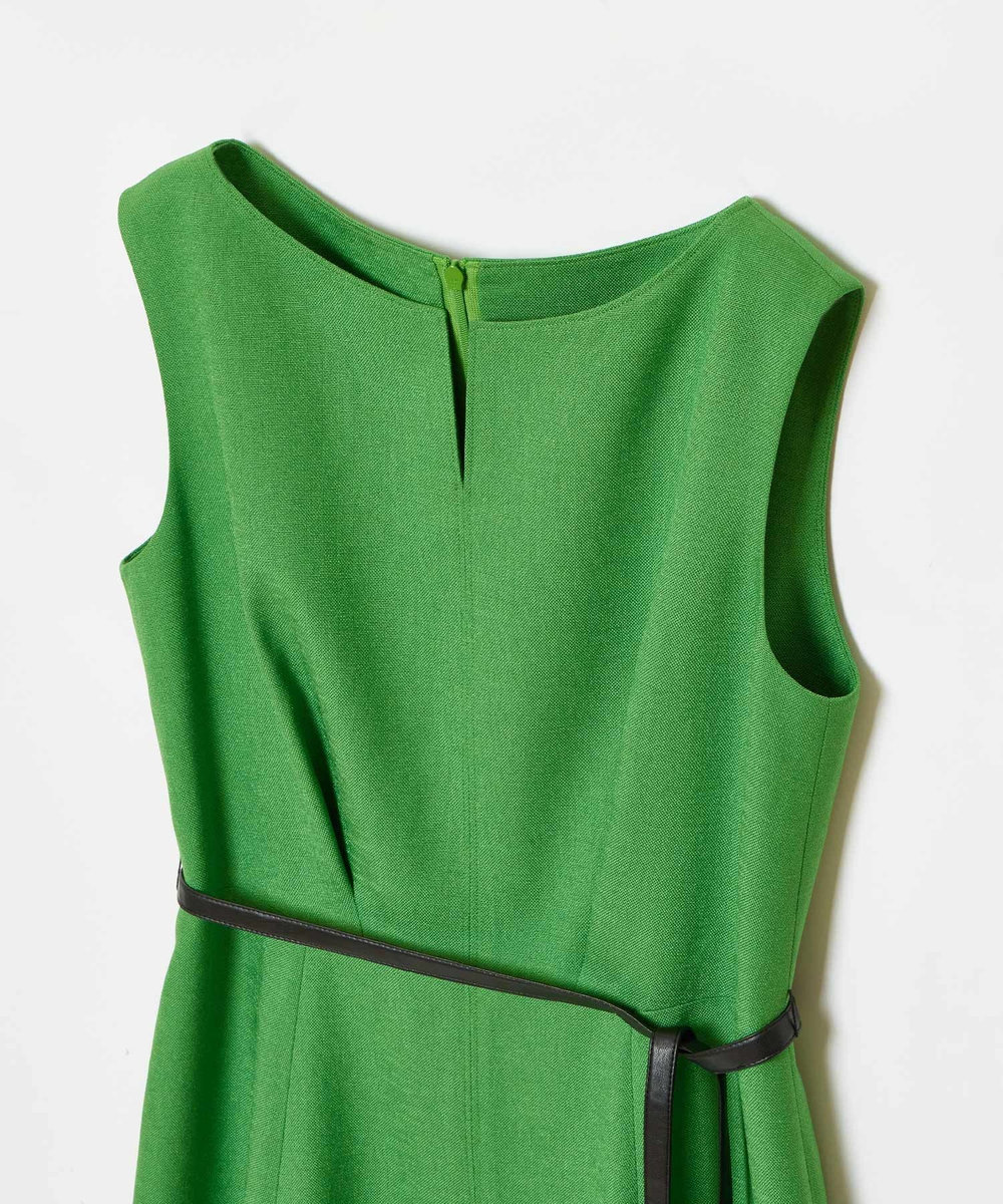 allureville リネンライクオックスノースリワンピース グリーン (71)