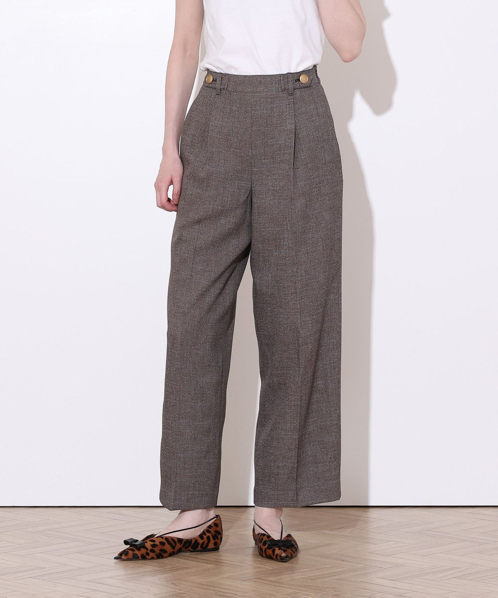allureville PLUM MIX タックパンツ ブラウン系 (88)