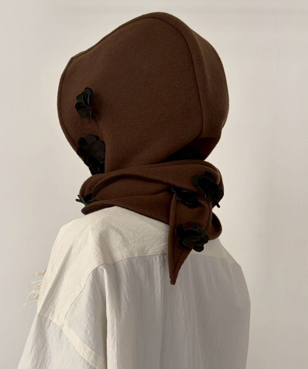 buying 【MARGE(マージ)】HOODED SCARF ブラウン (81)