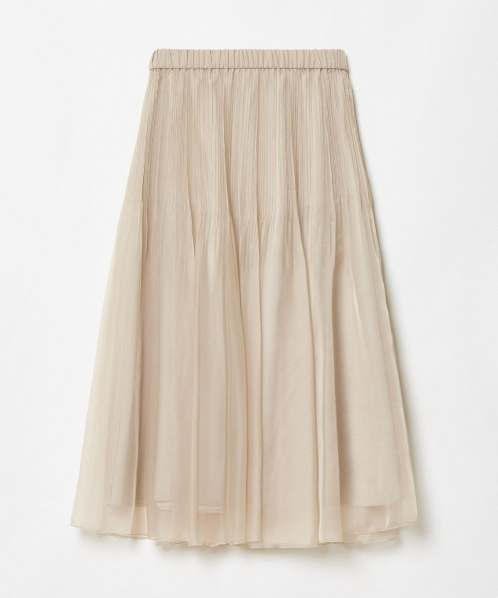 allureville シアーランダムプリーツスカート ベージュ (11)