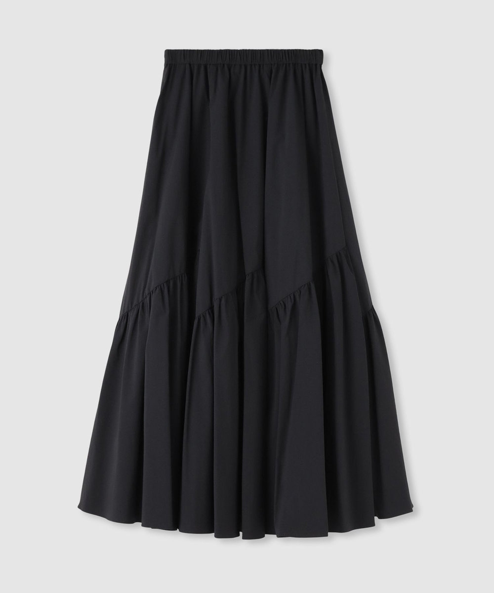 allureville ◇バイヤス切替ギャザースカート ブラック (95)