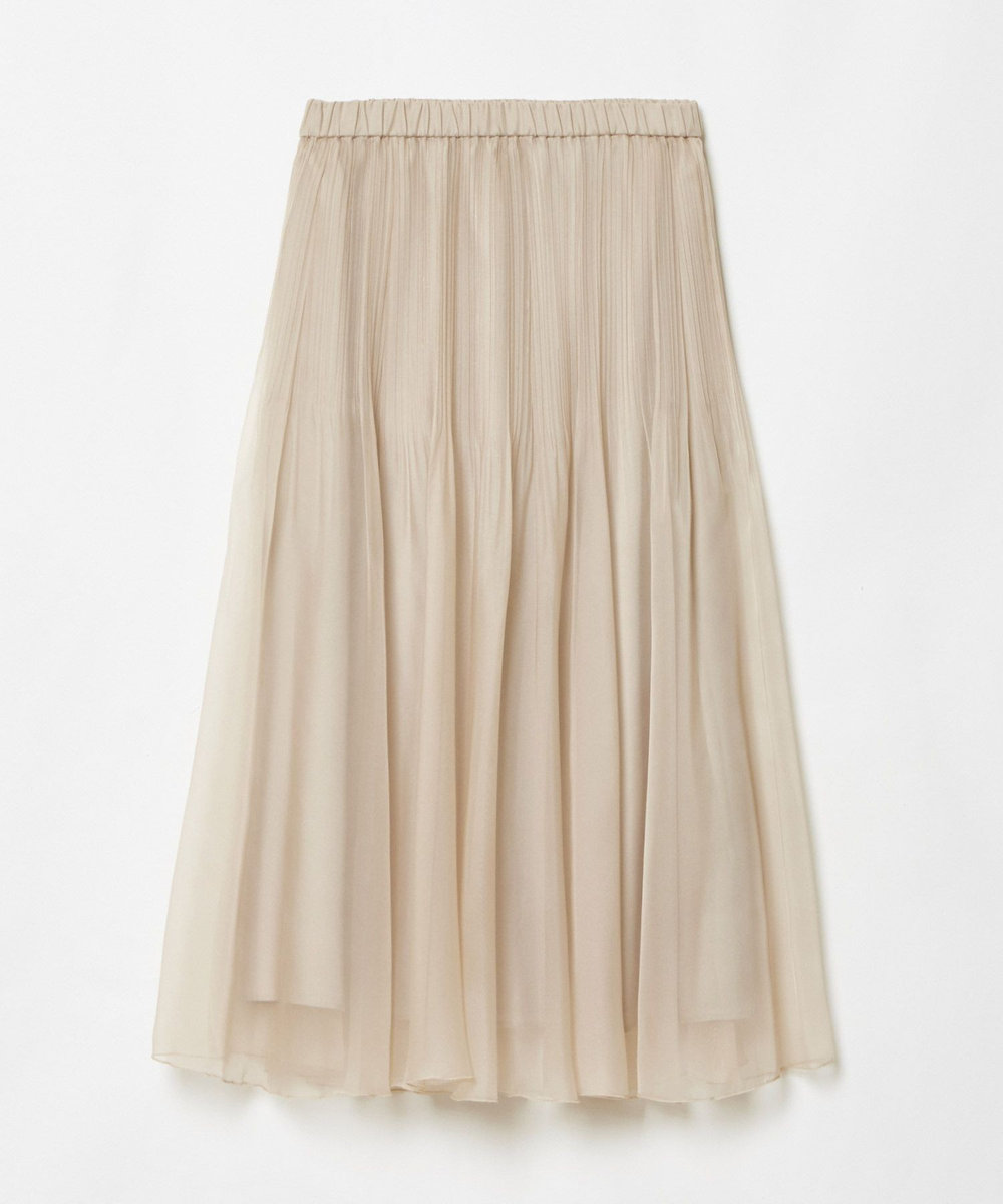 allureville シアーランダムプリーツスカート ベージュ (11)