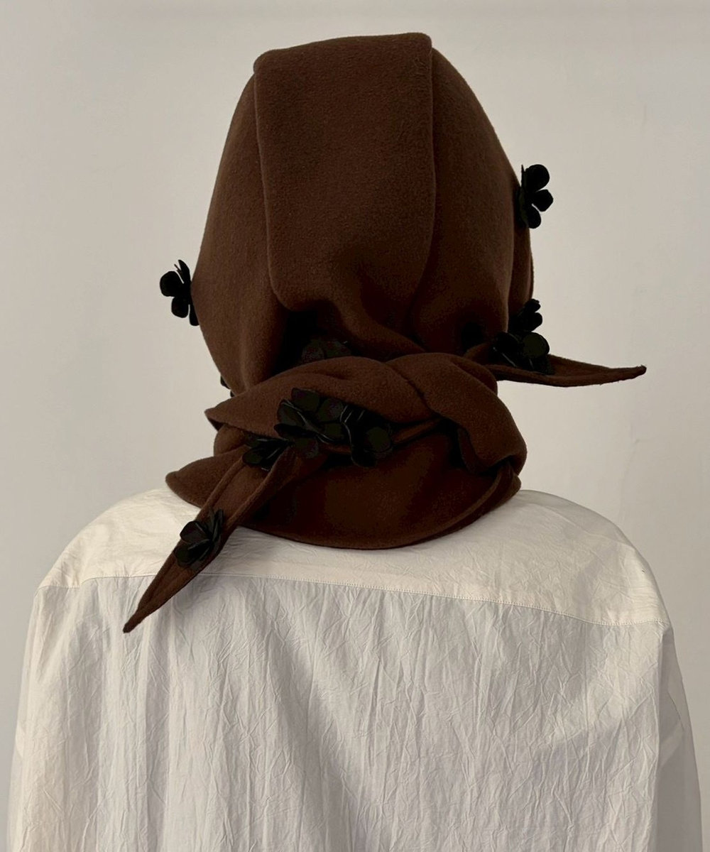 buying 【MARGE(マージ)】HOODED SCARF ブラウン (81)