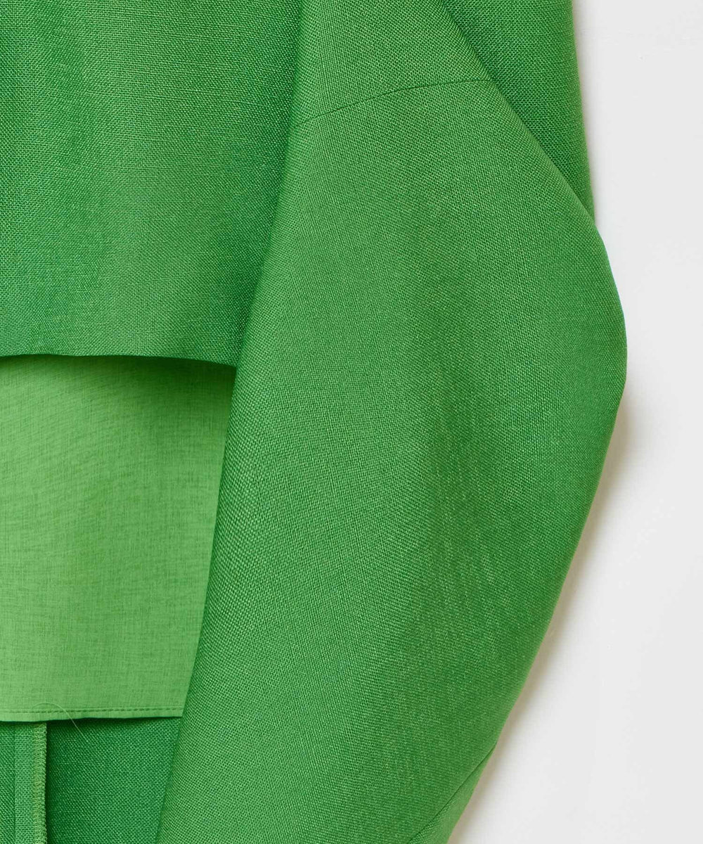 allureville リネンライクオックスノースリワンピース グリーン (71)