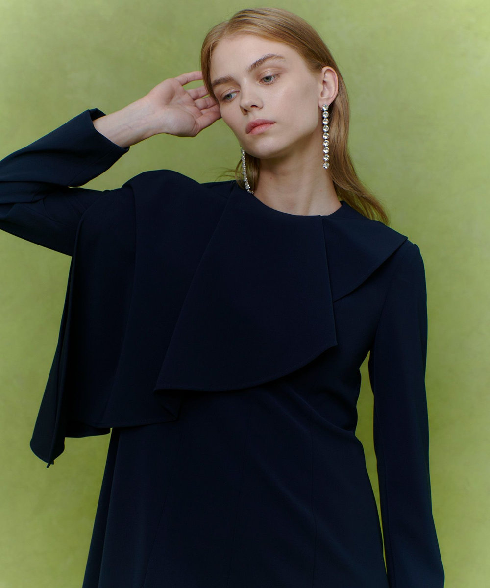 LOULOU WILLOUGHBY 【LOULOU WILLOUGHBY】2WAYケープワンピース ネイビー (65)