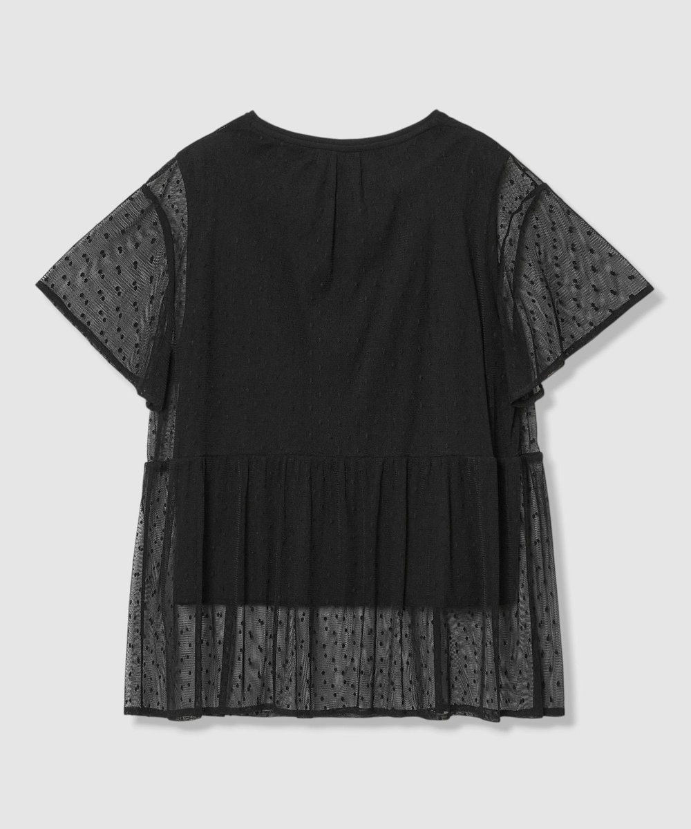 allureville ドットチュールレイヤーT ブラック (95)
