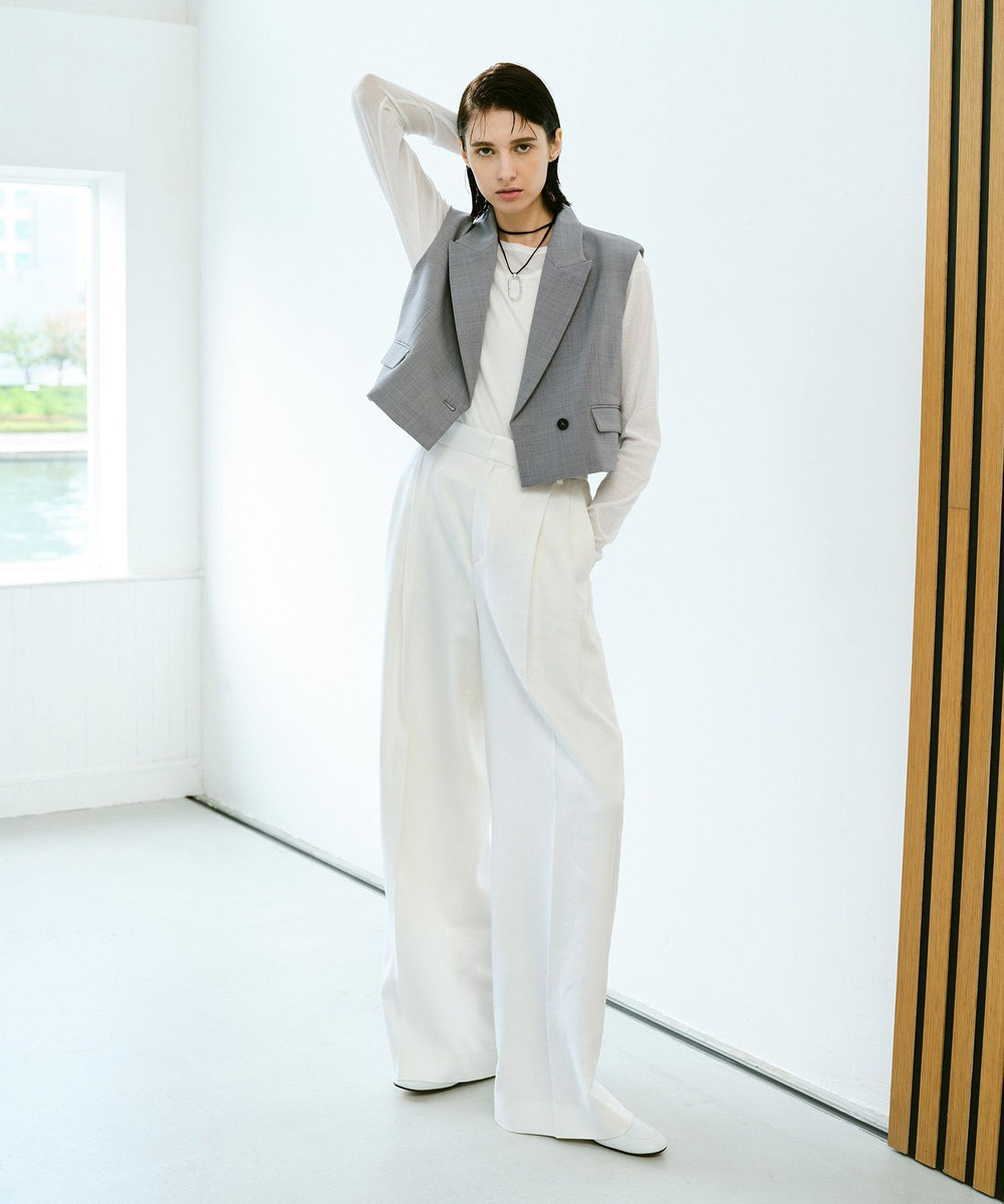 allureville リオペルリネンダブルタックパンツ オフホワイト (02)