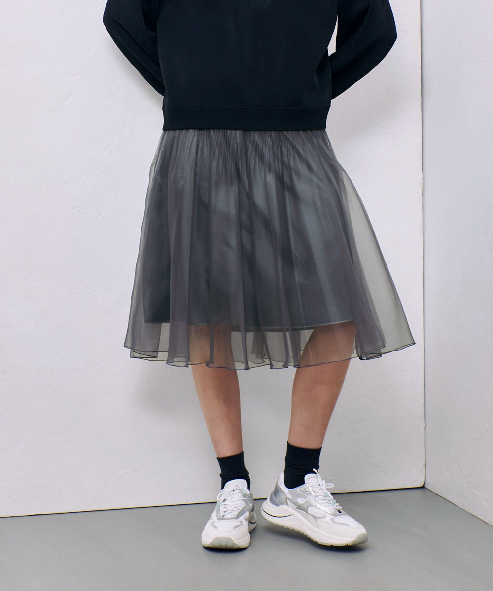 allureville シアーランダムプリーツスカート グレー (92)