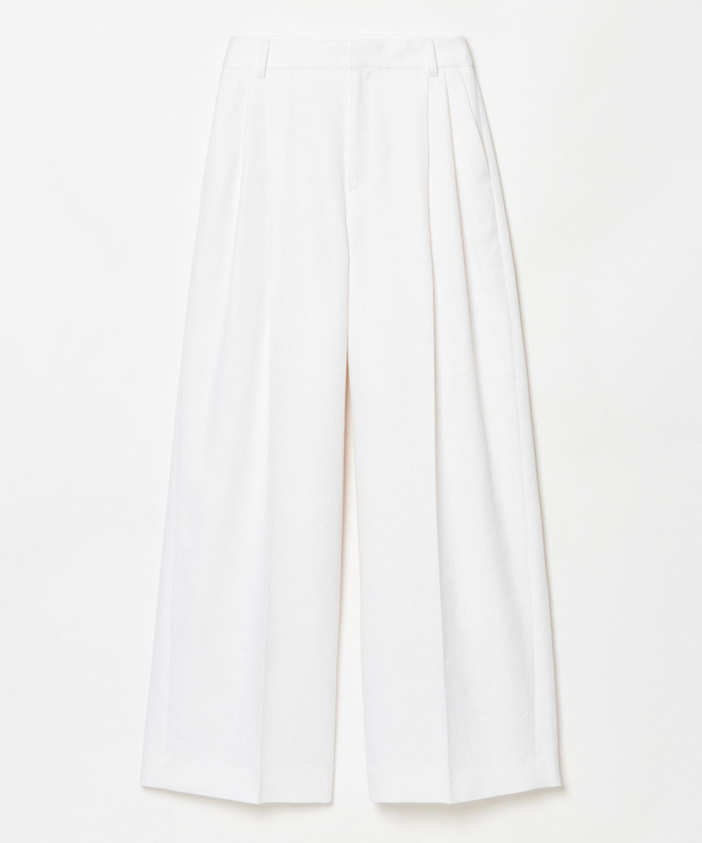 allureville リオペルリネンダブルタックパンツ オフホワイト (02)