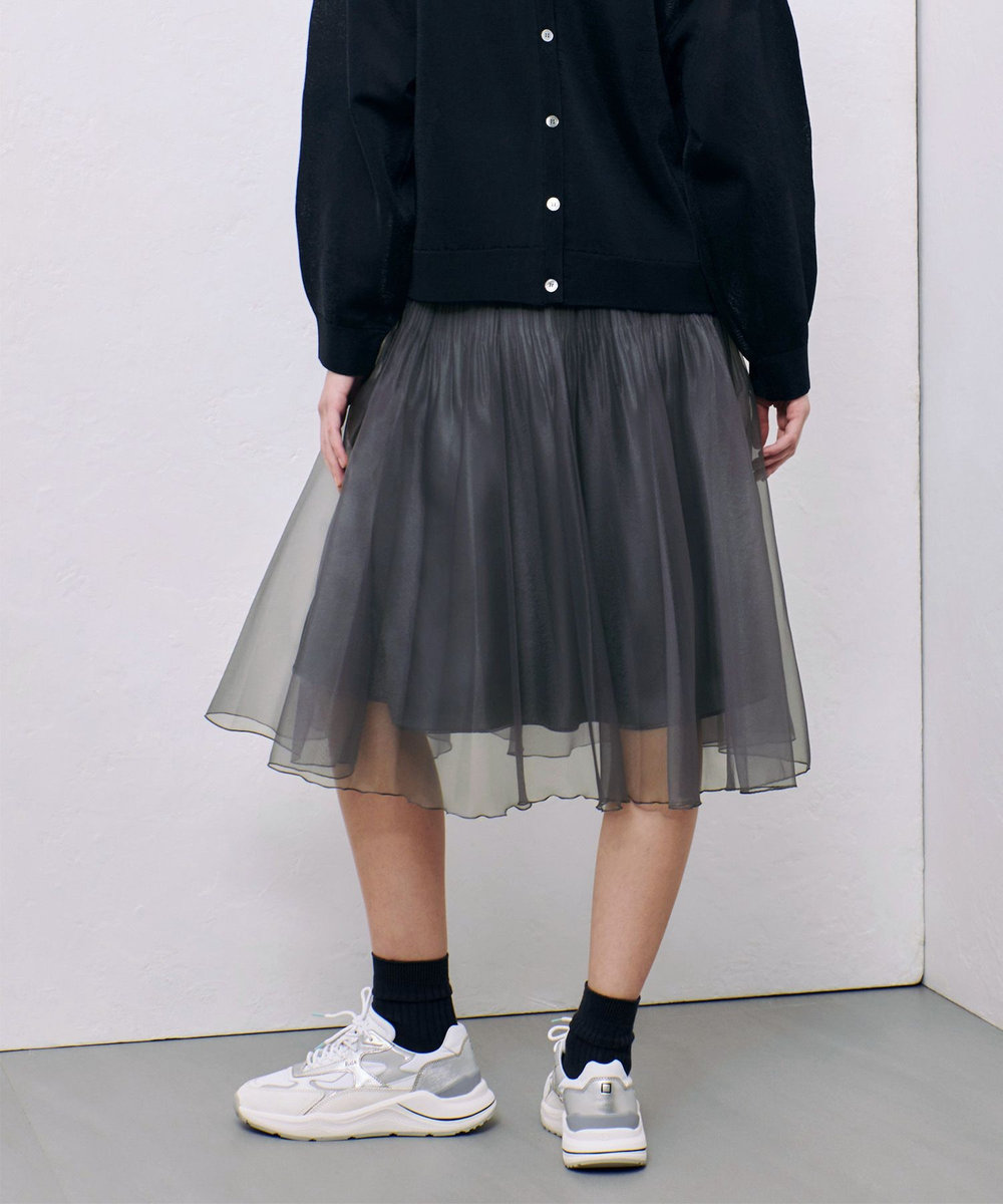 allureville シアーランダムプリーツスカート グレー (92)