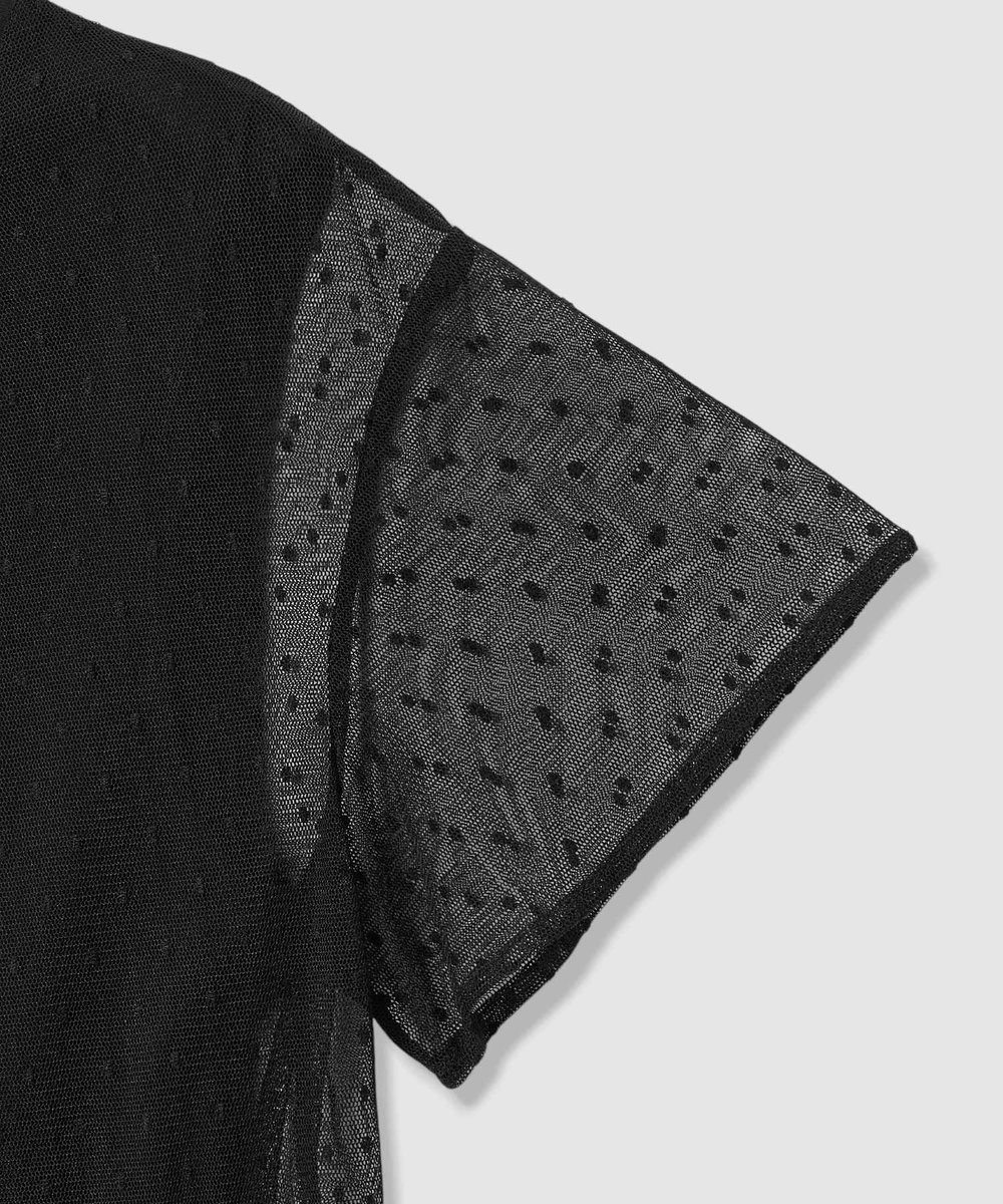 allureville ドットチュールレイヤーT ブラック (95)