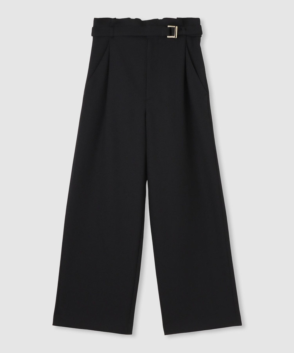 allureville ウールライクフランネルヨークレスパンツ ブラック (95)