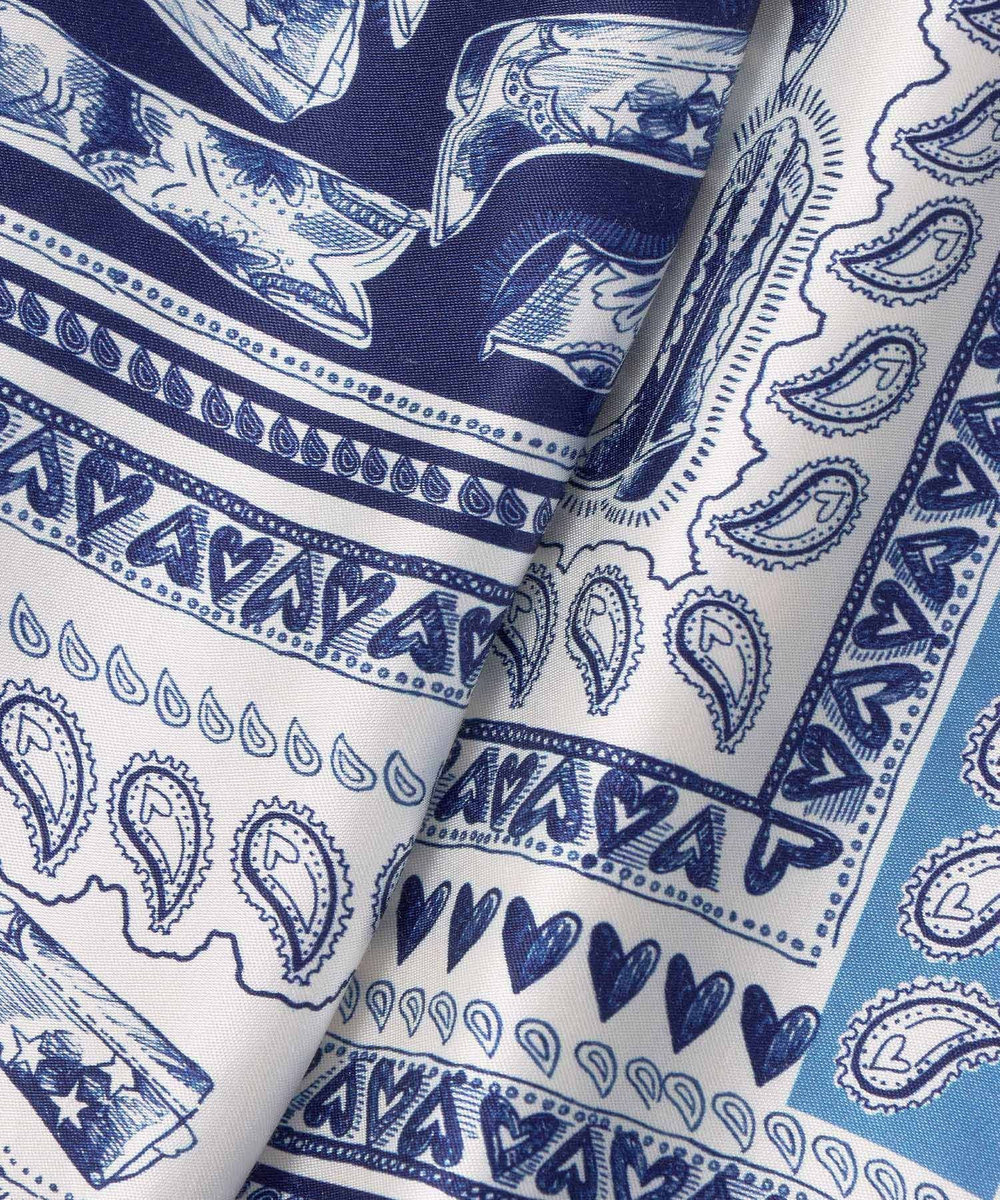 LOULOU WILLOUGHBY 【LOULOU WILLOUGHBY】ウエスタンスカーフプリントフレアスカート ブルー (61)