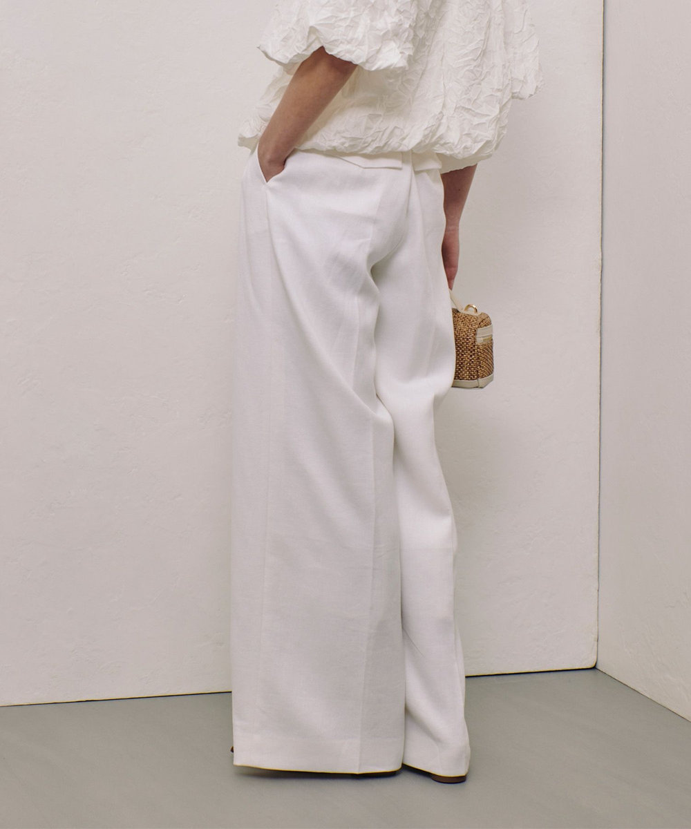 allureville リオペルリネンダブルタックパンツ オフホワイト (02)