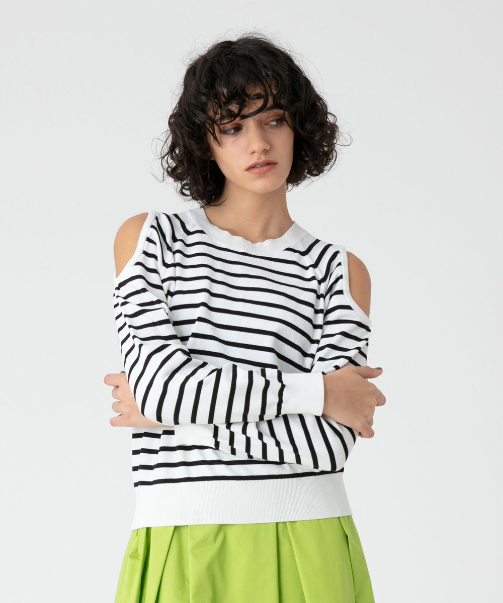 allureville オープンショルダープルオーバー ブラック系 (98)