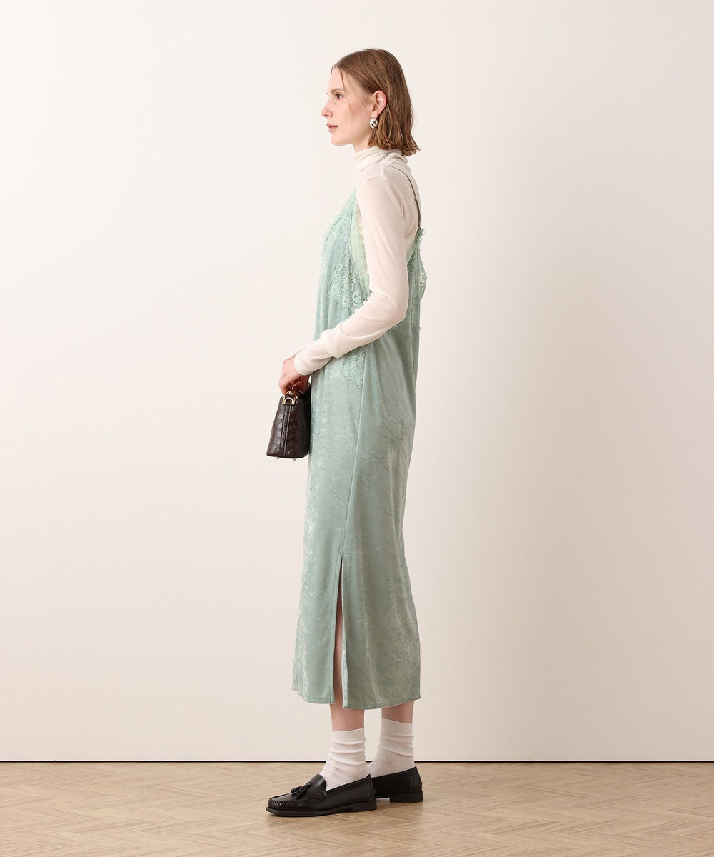 allureville ベロアレースコンビキャミワンピース ミントグリーン (73)