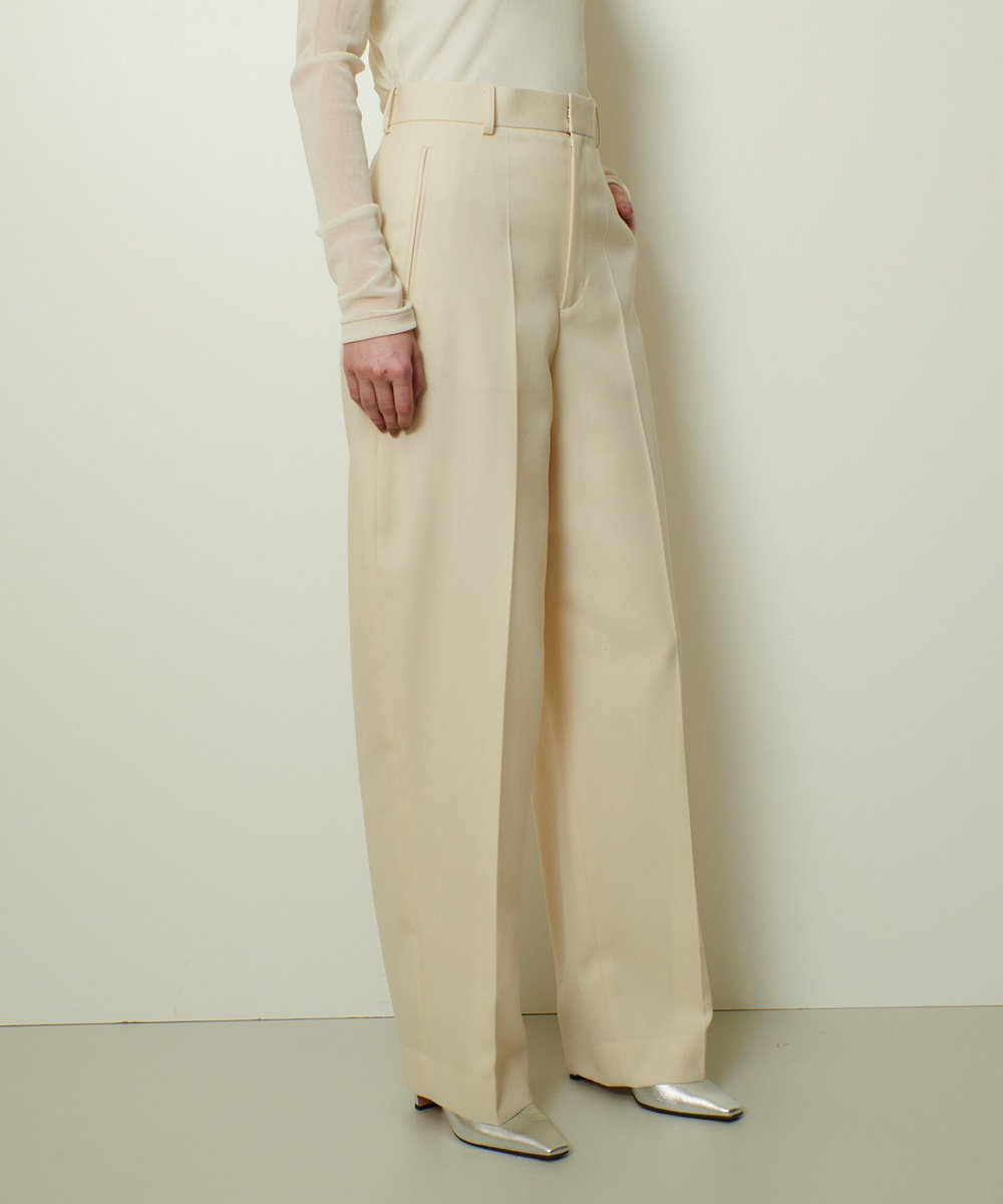 allureville ドライウールカーブライントラウザー アイボリー (04)