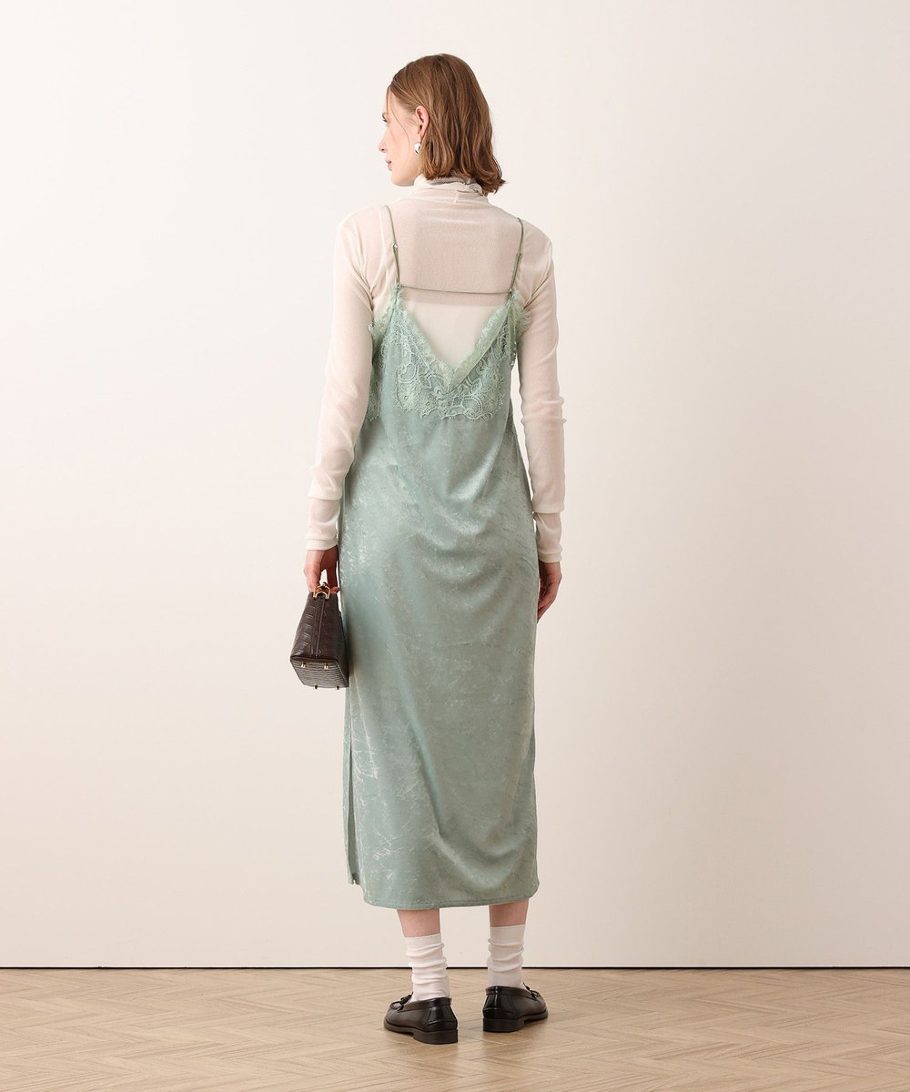 allureville ベロアレースコンビキャミワンピース ミントグリーン (73)