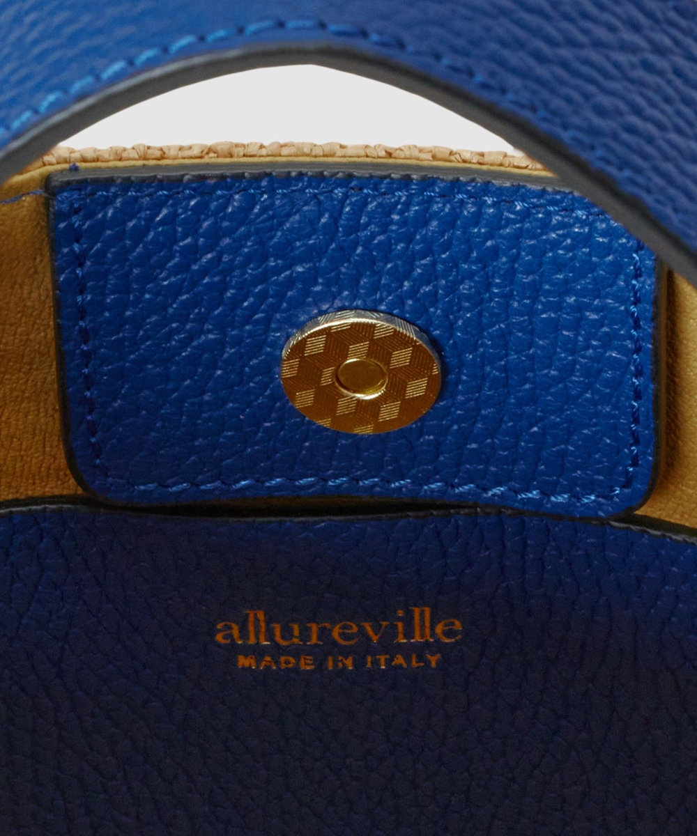 allureville ラフィアスクエアハンドルバッグ ブルー (61)