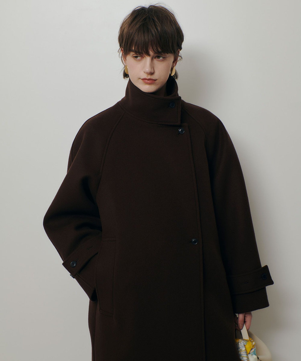 allureville ダブルビーバースタンドコート ブラウン (81)