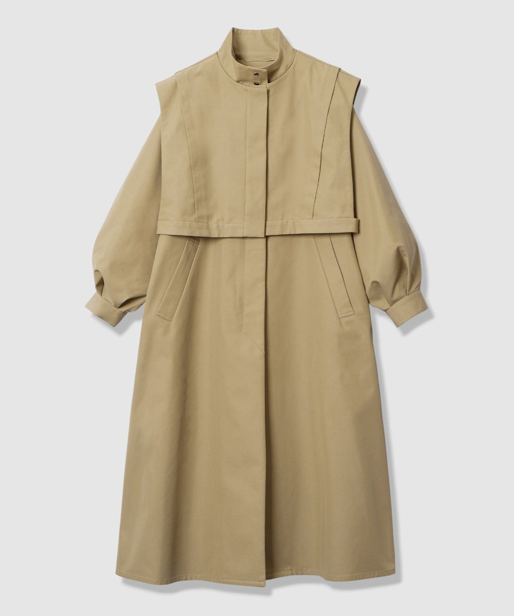 allureville 4WAYスタンドロングコート ベージュ (11)