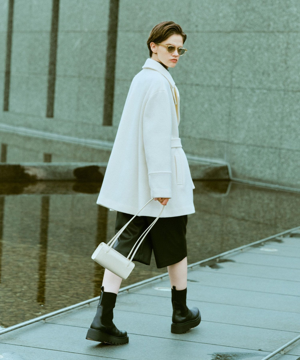 allureville パイルメルトンデザインＰコート オフホワイト (02)