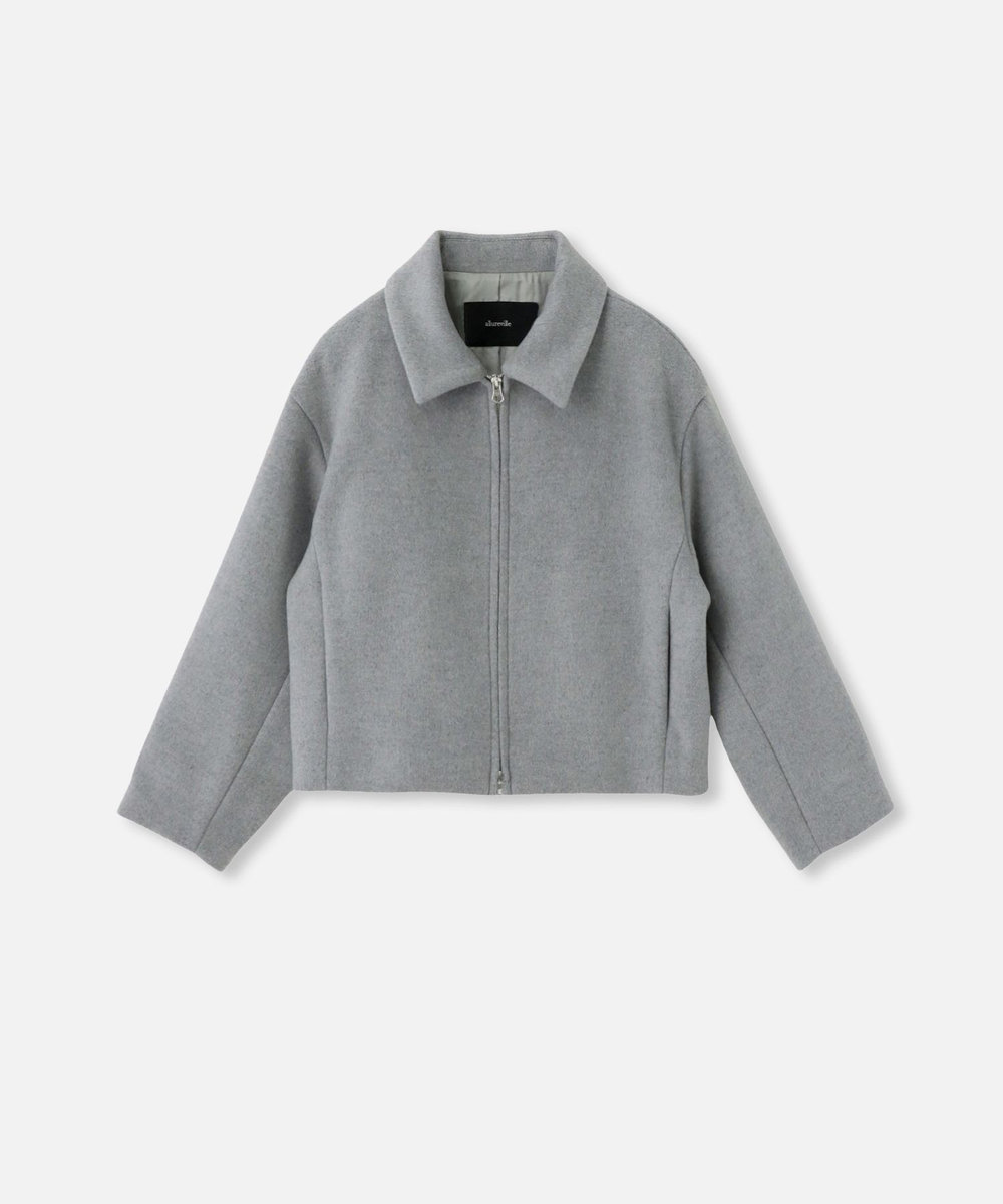 allureville ジーロンラムステンカラーブルゾン ライトグレー (91)