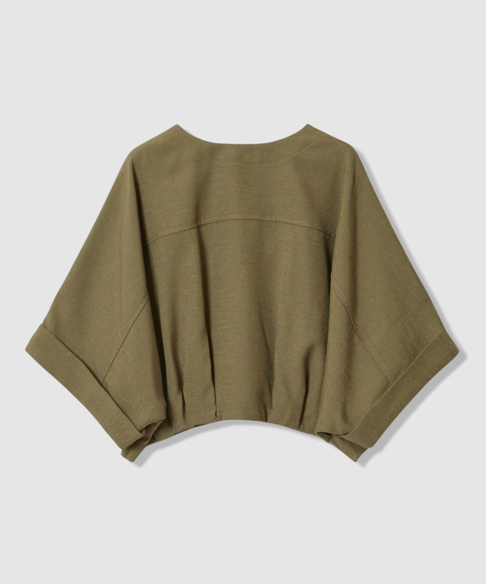 allureville オックスフレンチスリーブジャケット カーキ (76)