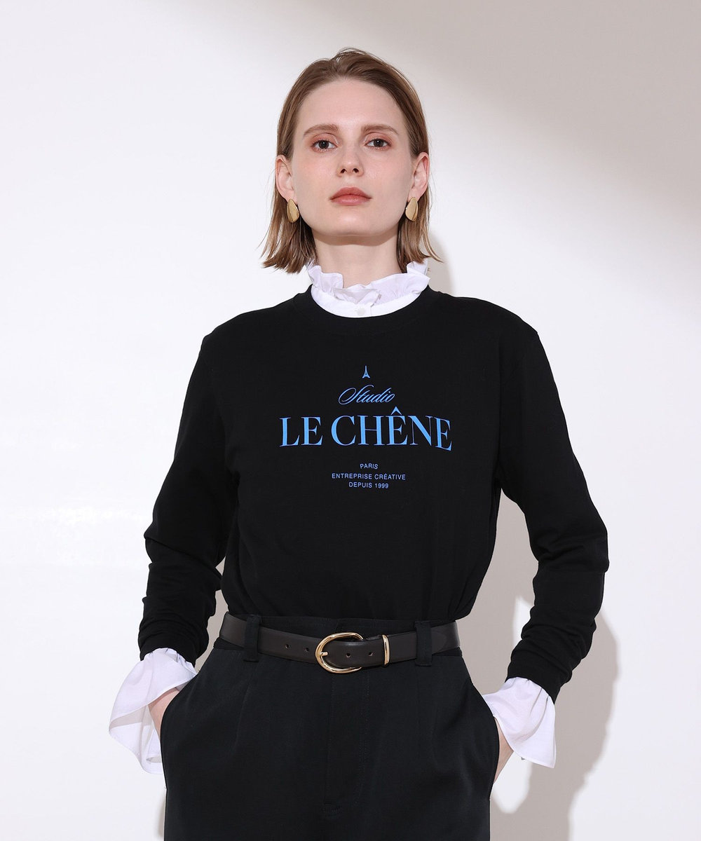 allureville ステッカーロゴロングTシャツ ブラック (95)