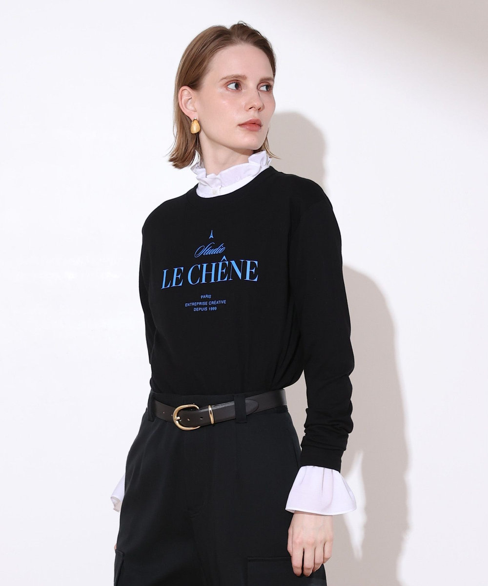 allureville ステッカーロゴロングTシャツ ブラック (95)