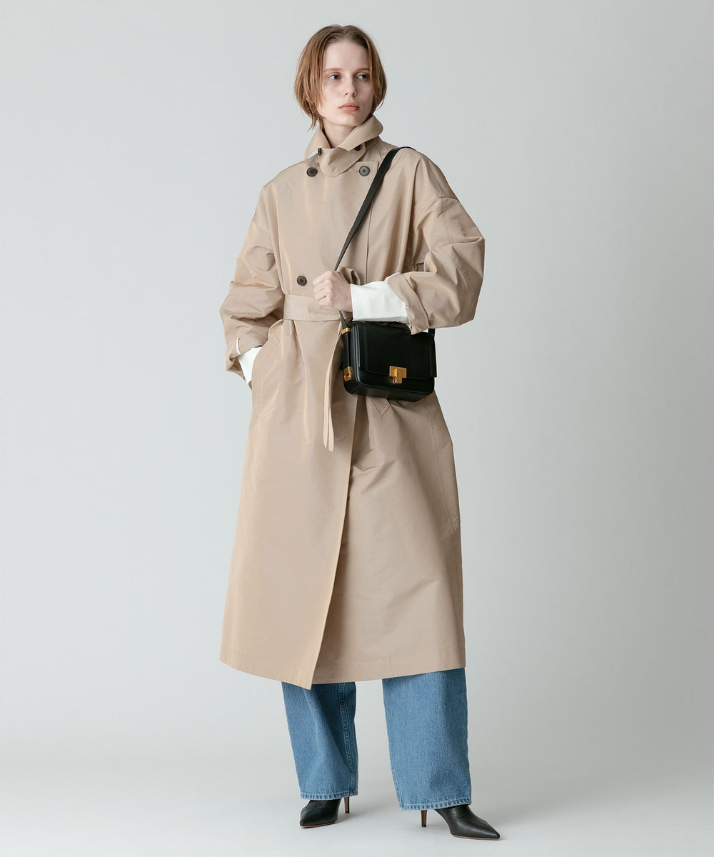 allureville マイクロタフタトレンチコート ベージュ (11)