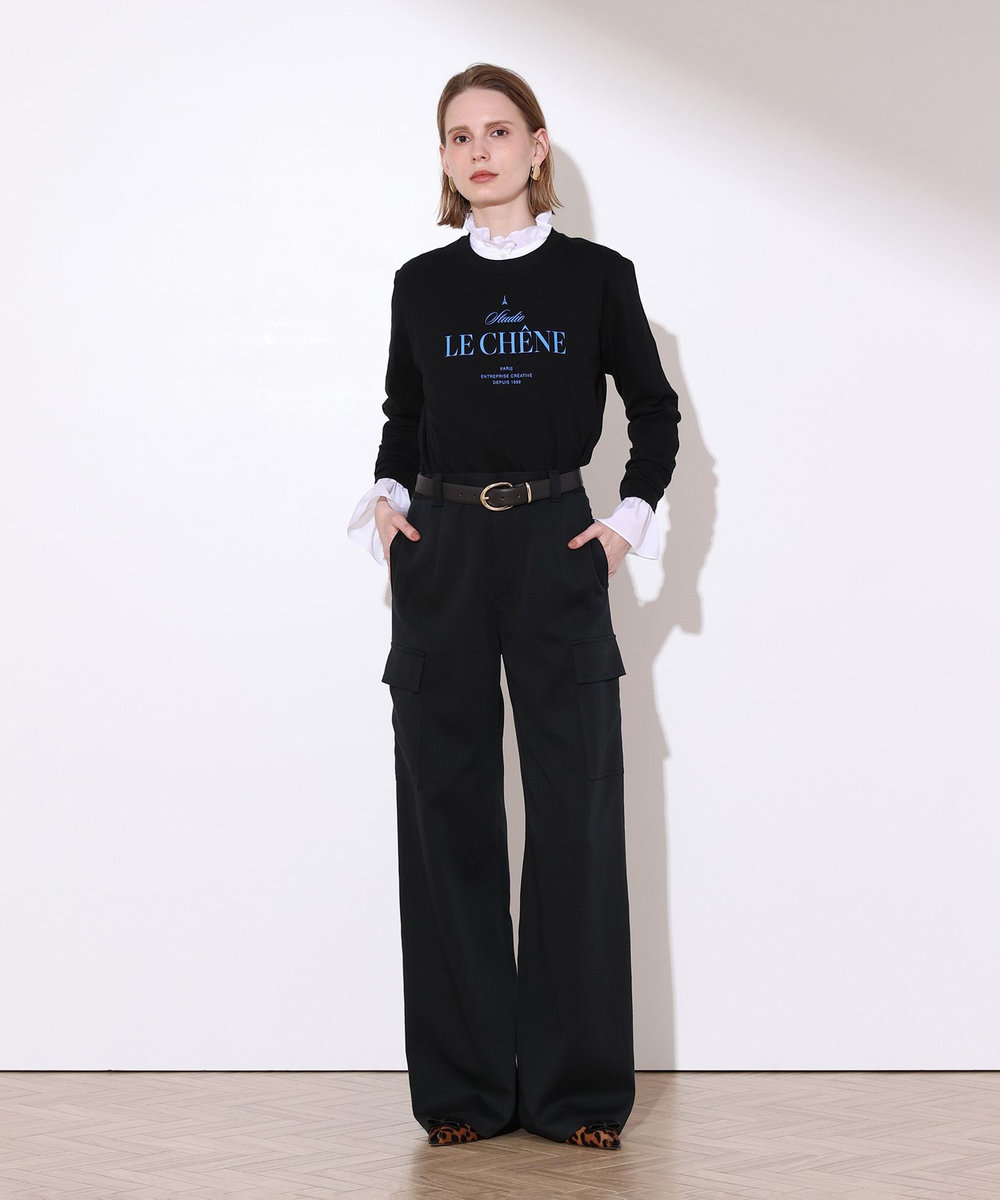allureville ステッカーロゴロングTシャツ ブラック (95)