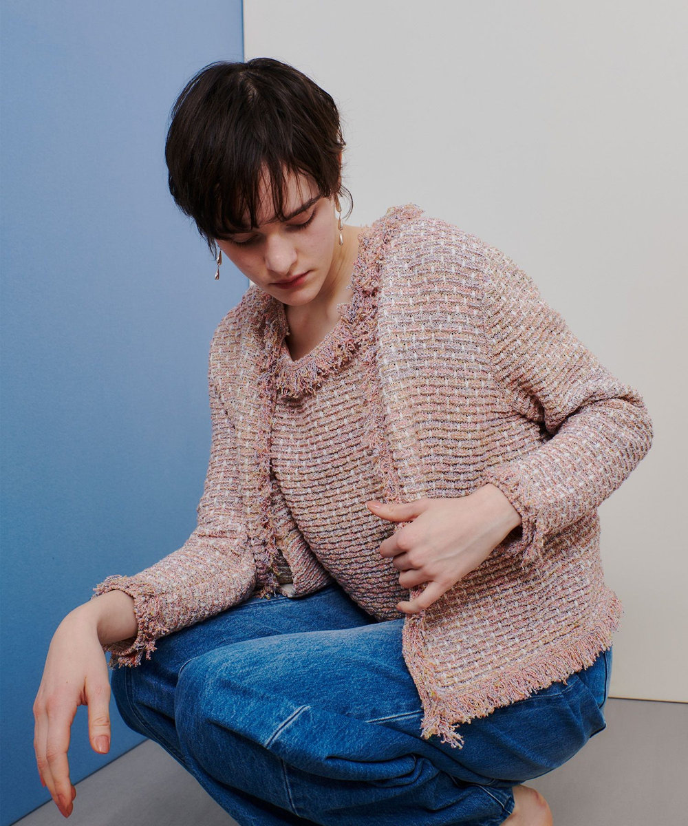 ミックスツイードニットジャケット|allureville OFFICIAL SITE