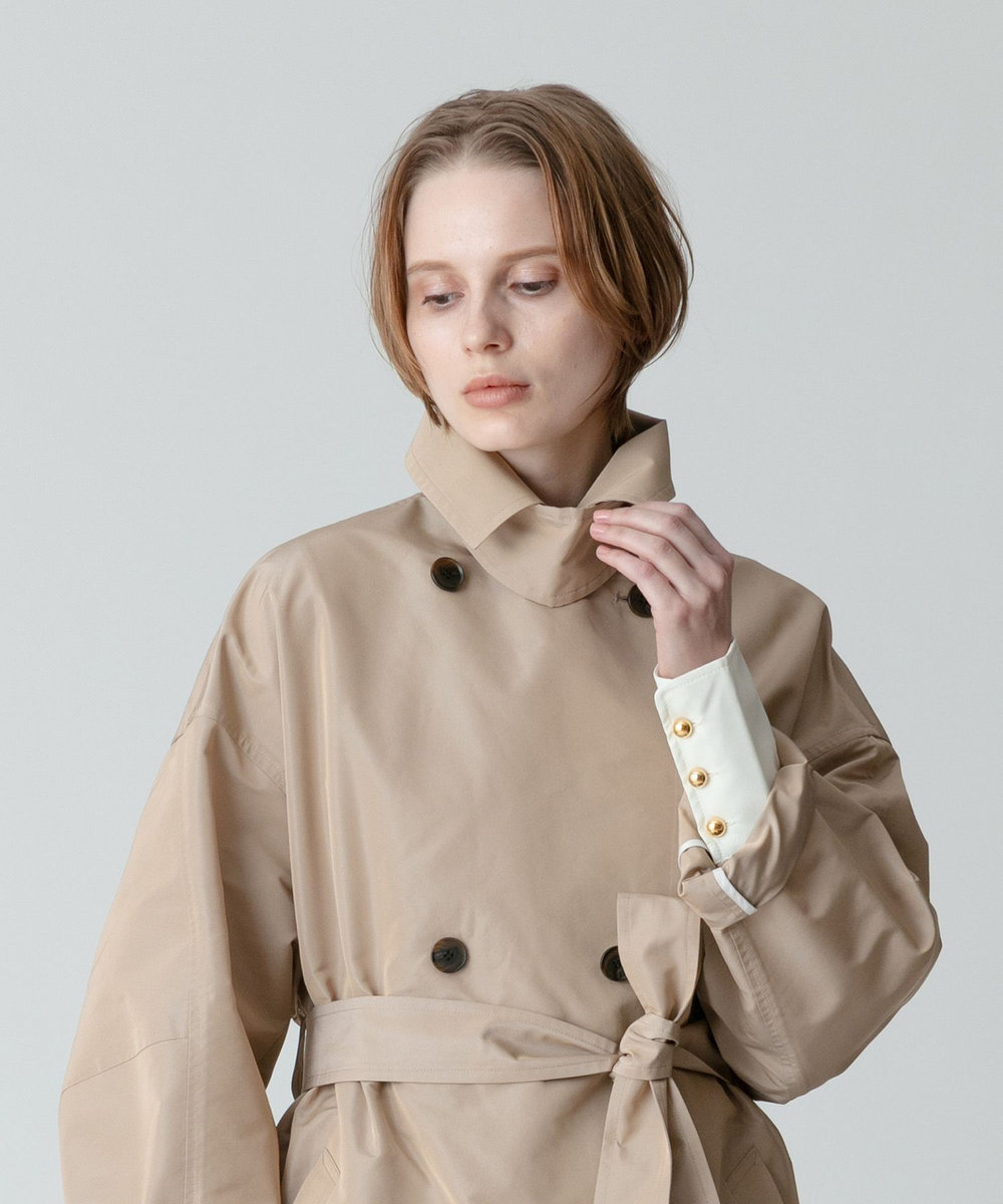 allureville マイクロタフタトレンチコート ベージュ (11)