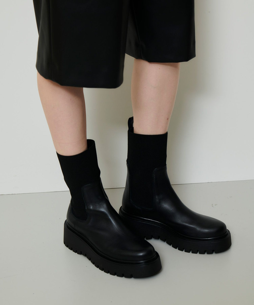 allureville 【allureville×CORSO ROMA 9】サイドゴアショートブーツ ブラック (95)