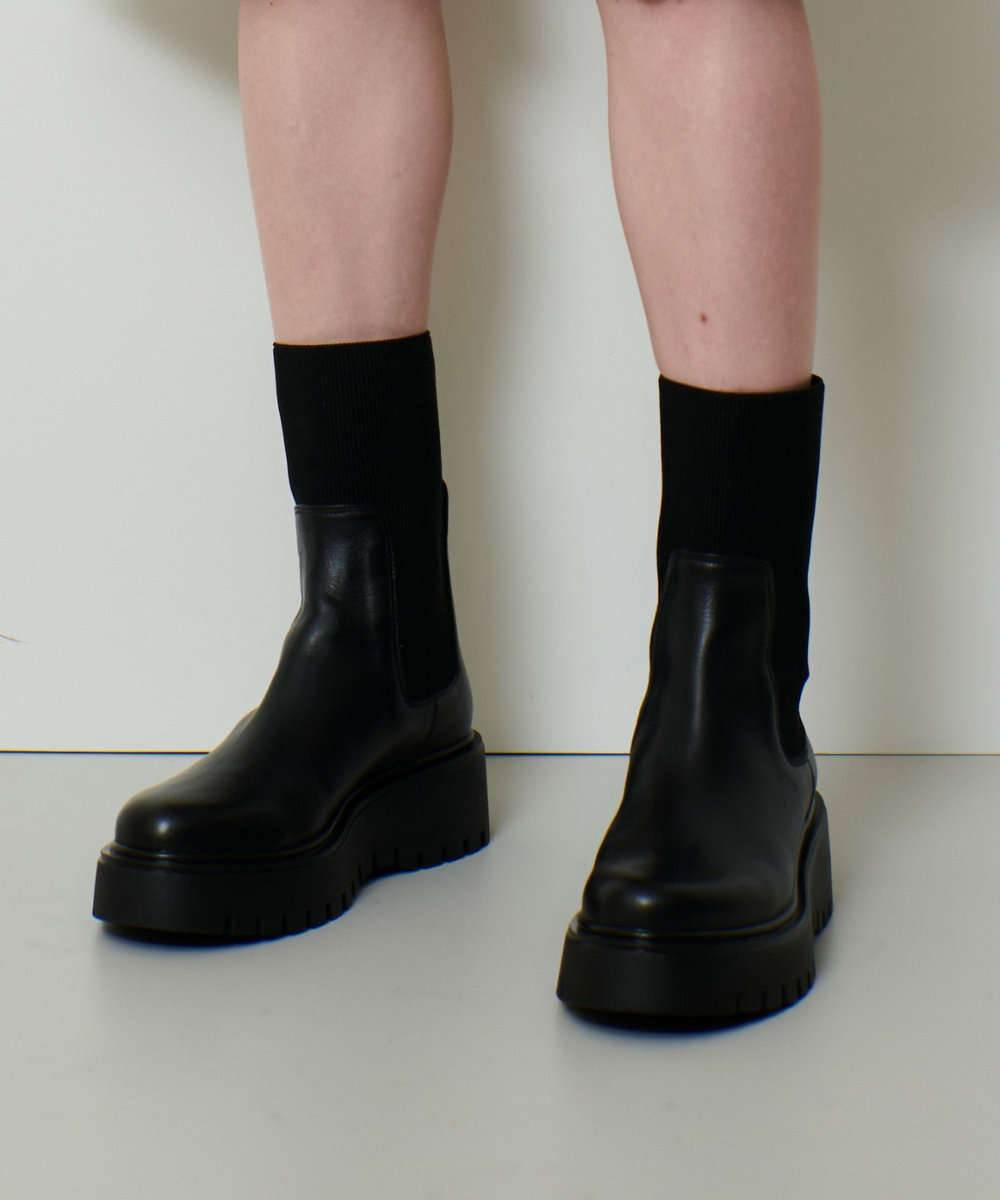 allureville 【allureville×CORSO ROMA 9】サイドゴアショートブーツ ブラック (95)