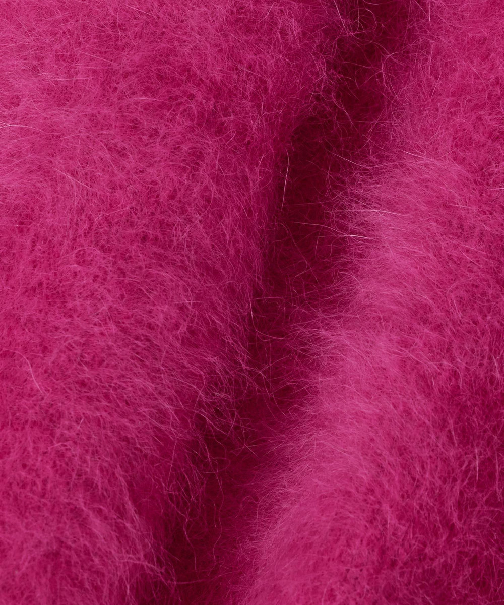 allureville カシミヤブレンドファー加工Vカーディガン ピンク (41)