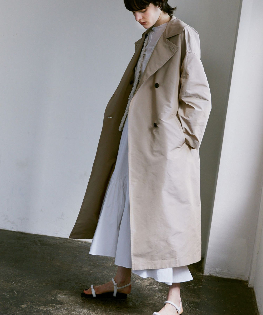 allureville マイクロタフタトレンチコート ベージュ (11)
