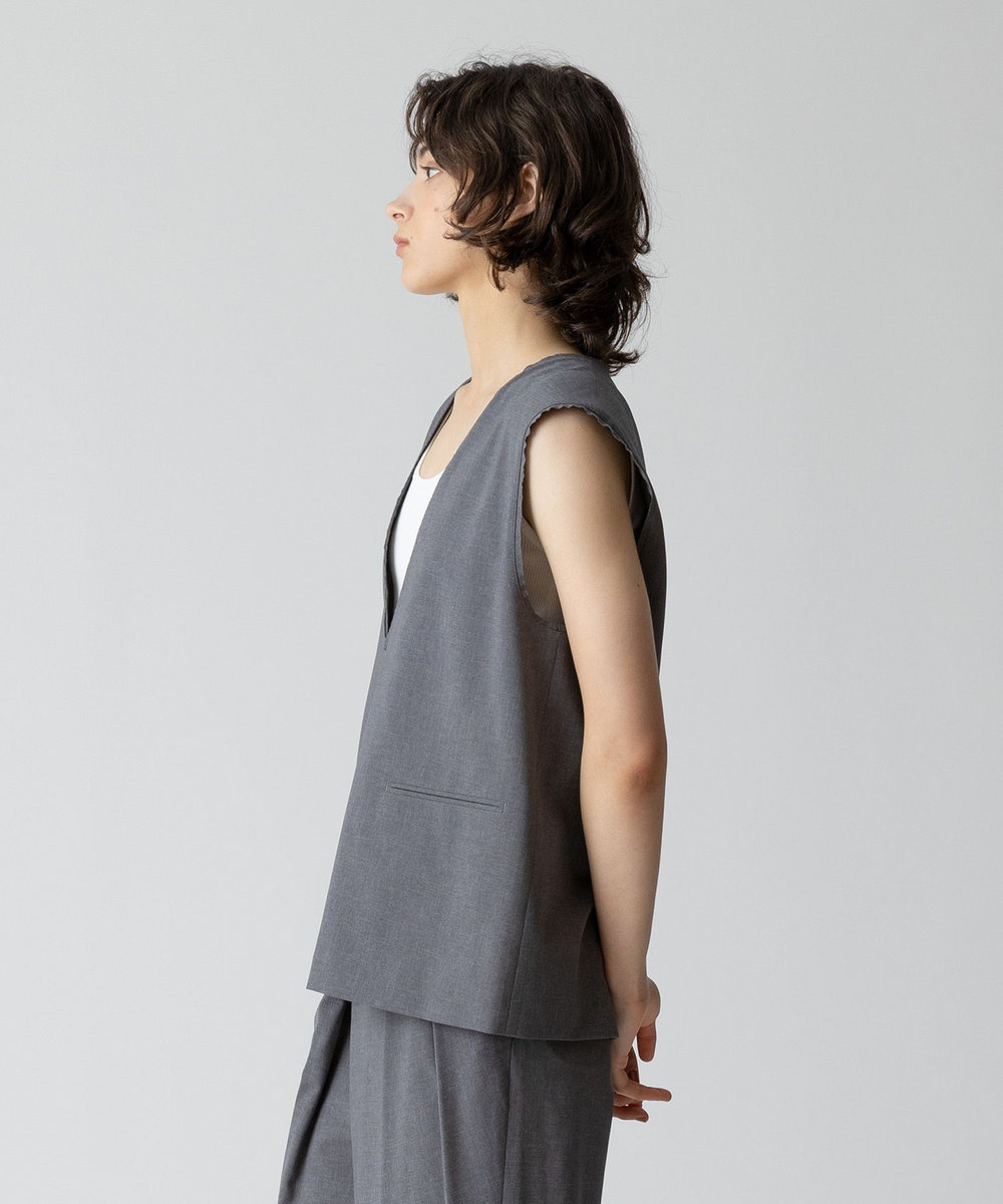 allureville トロピカルVネックジレ グレー (92)