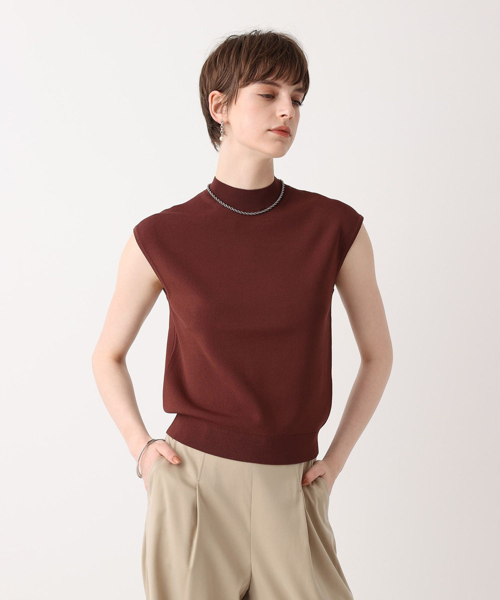 allureville ソウバリモックネックフレンチスリーブプルオーバー ブラウン (81)