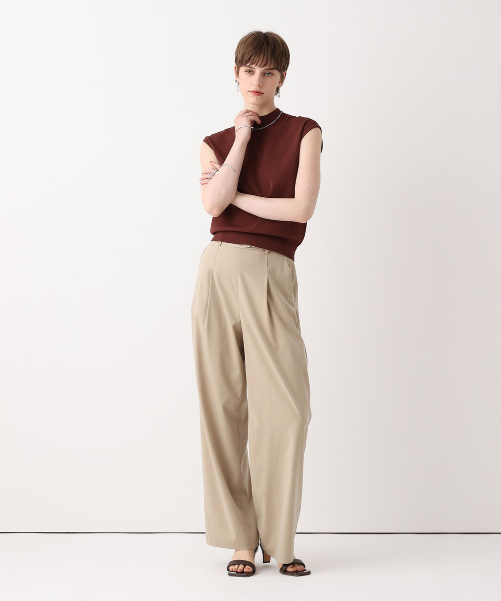 allureville ソウバリモックネックフレンチスリーブプルオーバー ブラウン (81)