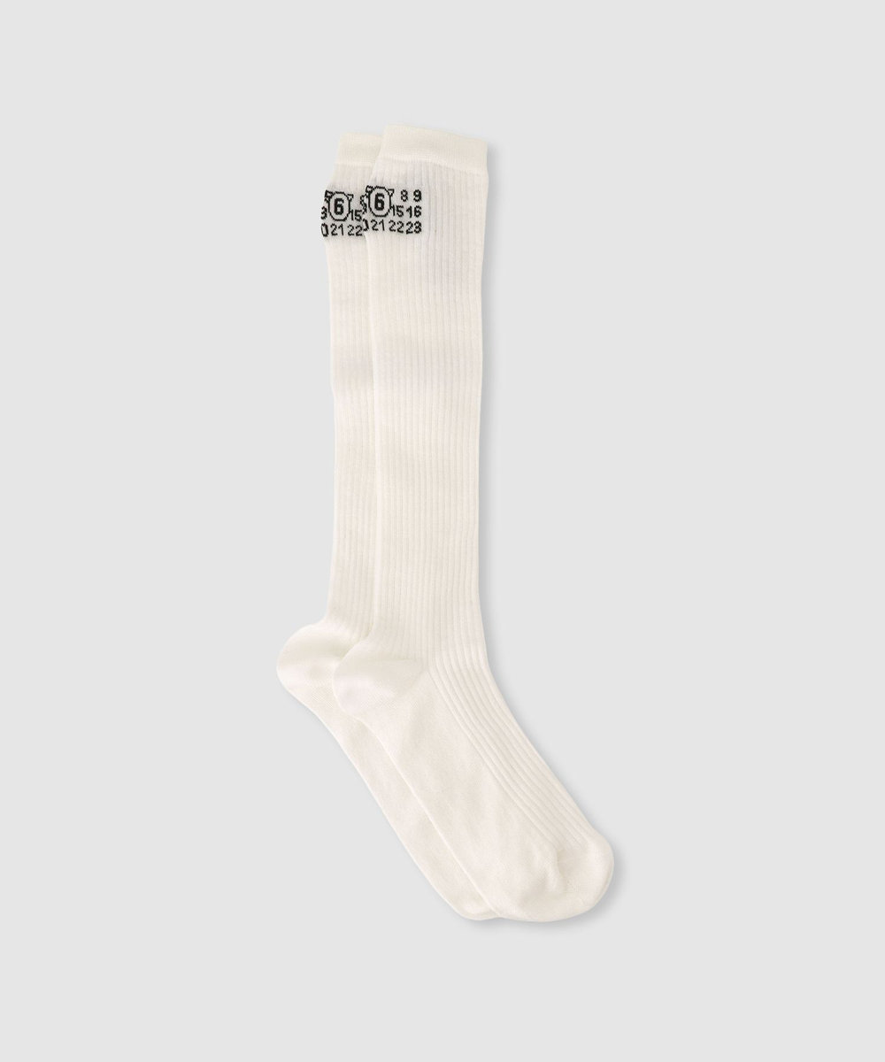 buying 【MM6 Maison Margiela(エムエム6 メゾン マルジェラ)】RIB SOCKS ホワイト (01)