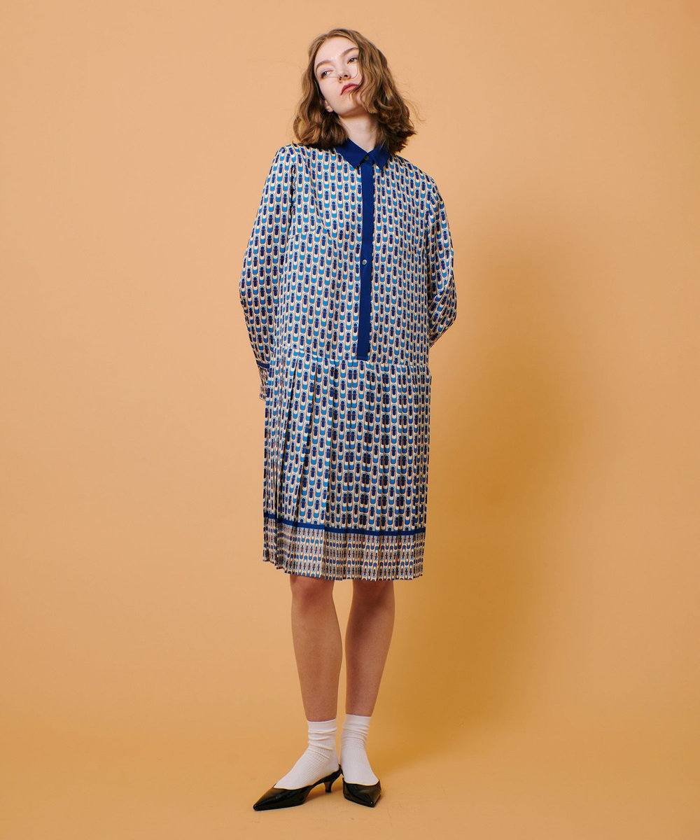 幾何プリントプリーツワンピース|allureville OFFICIAL SITE / ONLINE