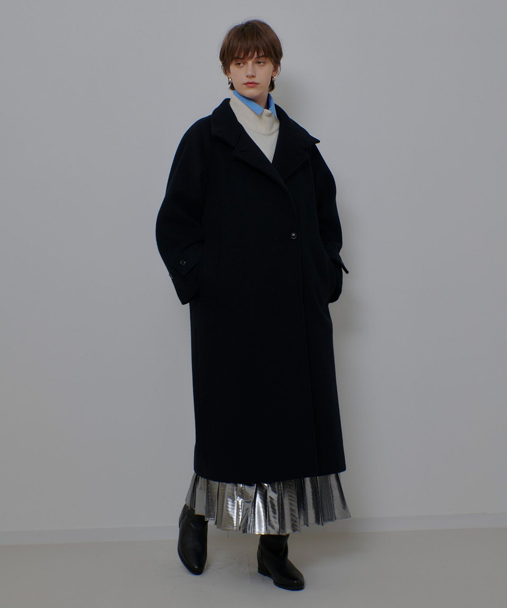 allureville ダブルビーバースタンドコート ブラック (95)