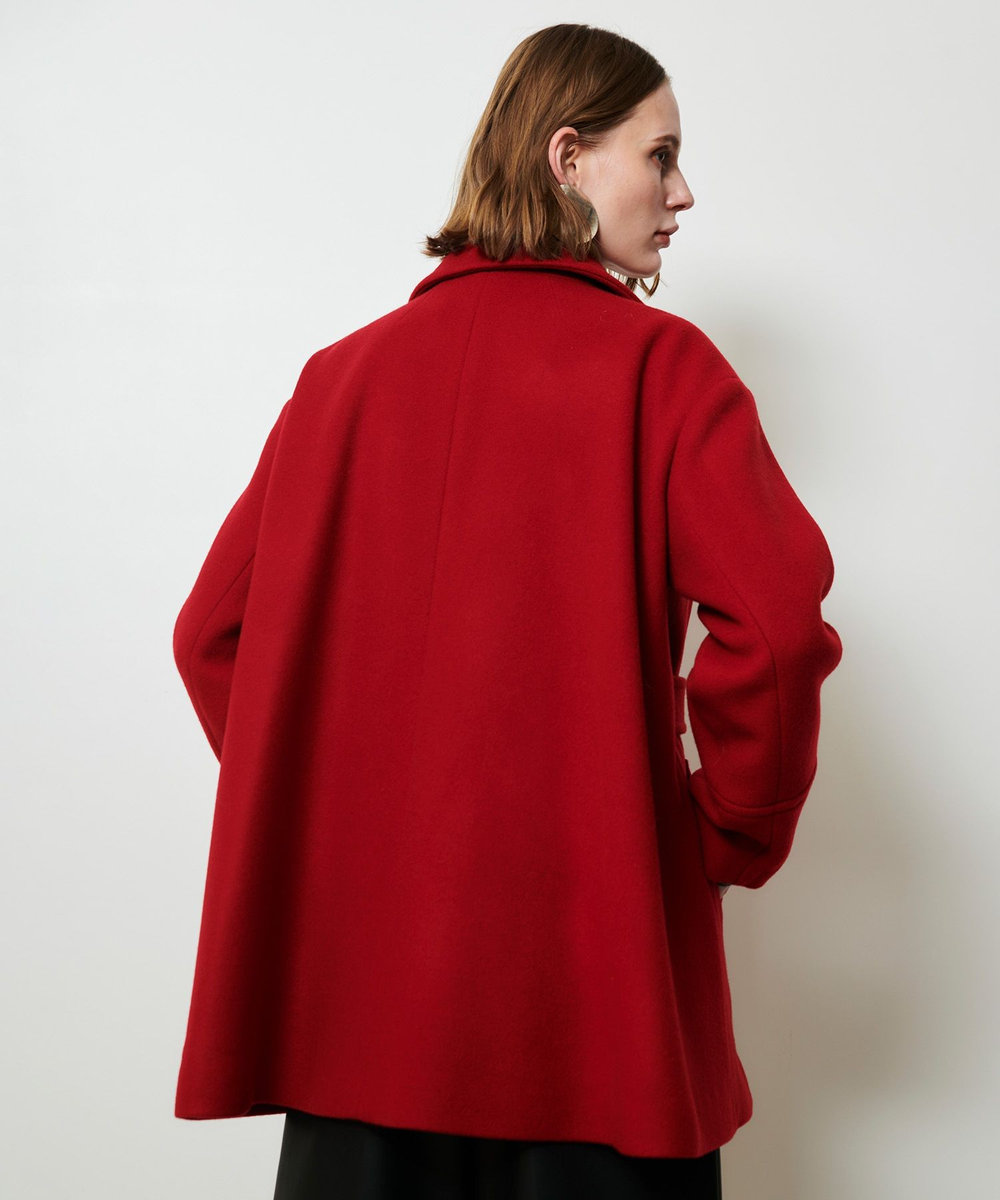 allureville パイルメルトンデザインＰコート ボルドー (44)
