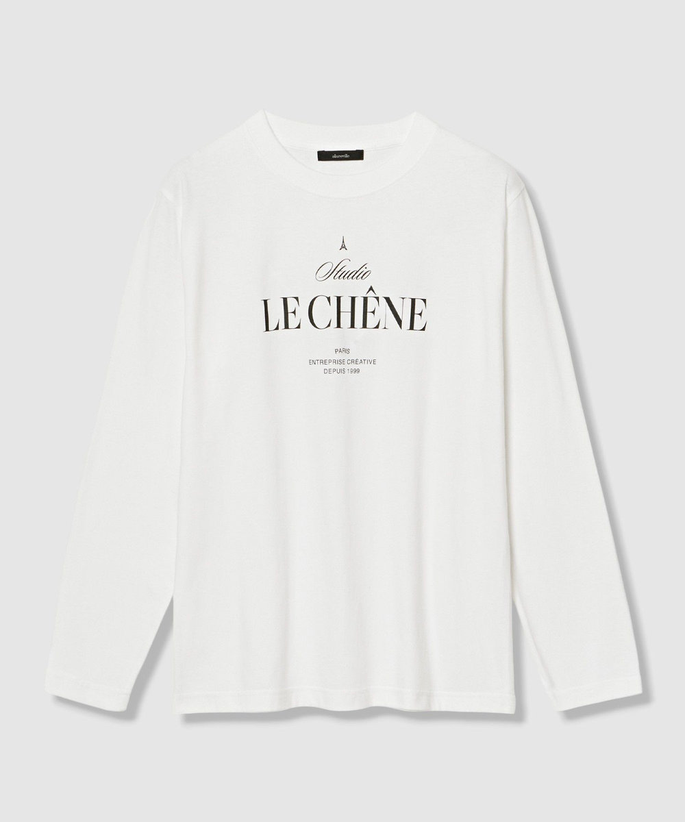 allureville ステッカーロゴロングTシャツ オフホワイト (02)