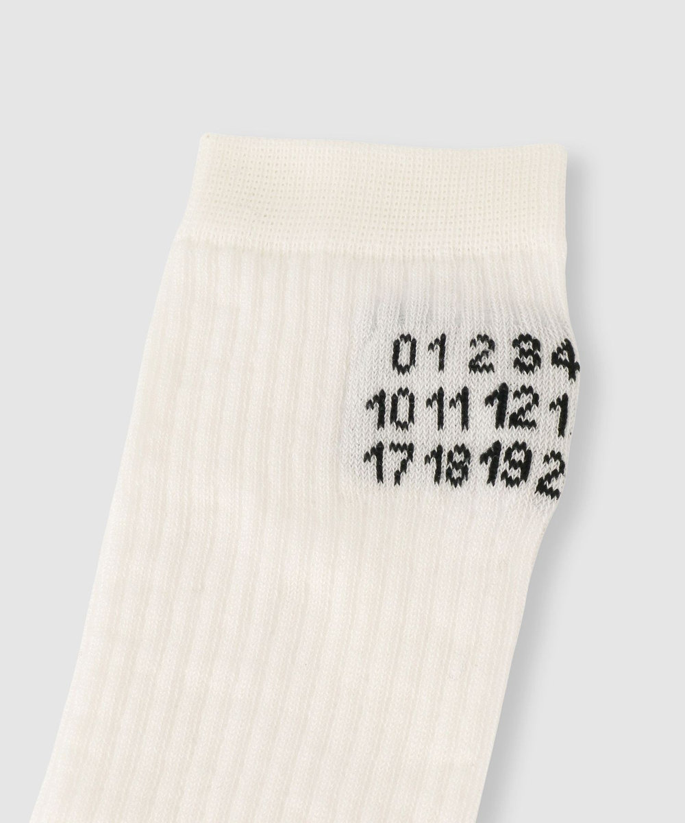 buying 【MM6 Maison Margiela(エムエム6 メゾン マルジェラ)】RIB SOCKS ホワイト (01)